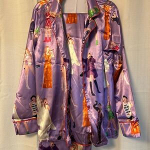 Taylor Swift Purple Satin Pajama Set
